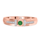 Photo of Bryony 1 5/8 CT. T.W. Emerald and Diamond Trio Matching Wedding Ring Set 14K Rose Gold [BT2137RM]