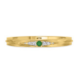 Photo of Irit 1/8 Carat T.W. Emerald and Diamond Matching Wedding Band Set 14K Yellow Gold [BT2148YL]
