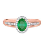 Photo of Chrisoula 7/8 CT. T.W. Emerald and Diamond Matching Bridal Ring Set 14K Rose Gold [BT2152RE-C000]