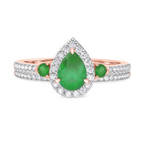 Photo of Ixora 1 1/4 Carat T.W. Emerald and Diamond Matching Bridal Ring Set 14K Rose Gold [BR2135R-C000]