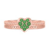 Photo of Manuka 1/5 CT. T.W. Emerald and Diamond Matching Bridal Ring Set 10K Rose Gold [BR2159R-C000]