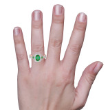 Photo of Lone 2 Carat T.W. Emerald and diamond Engagement Ring 14K Rose Gold [BT2139RE-C000] [HT]