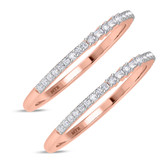 Photo of Lita 1/4 ct tw. Diamond Same Sex Ladies Band Set 10K Rose Gold [WL2153R]