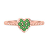 Photo of Manuka 1/5 Carat T.W. Emerald and Diamond Matching Bridal Ring Set 14K Rose Gold [BT2159RE-C000]
