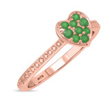 Photo of Manuka 1/5 Carat T.W. Emerald and Diamond Matching Bridal Ring Set 14K Rose Gold [BT2159RE-C000]