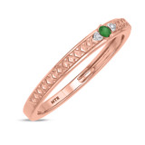 Photo of Manuka 1/5 Carat T.W. Emerald and Diamond Matching Bridal Ring Set 14K Rose Gold [BT2159RL]