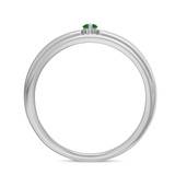 Photo of Abilia 1/10 Carat T.W. Emerald and Diamond Mens Wedding Band 10K White Gold [BT2146WM]