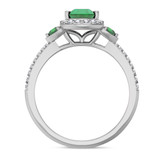 Photo of Ixora 1 1/4 Carat T.W. Emerald and Diamond Matching Bridal Ring Set 14K White Gold [BT2135WE-C000]