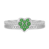 Photo of Manuka 1/5 CT. T.W. Emerald and Diamond Matching Bridal Ring Set 10K White Gold [BR2159W-C000]