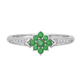 Photo of Neeja 1/2 CT. T.W. Emerald and Diamond Trio Matching Wedding Ring Set 10K White Gold [BT2158WE-C000]