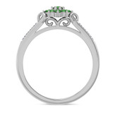 Photo of Neeja 1/2 CT. T.W. Emerald and Diamond Trio Matching Wedding Ring Set 10K White Gold [BT2158WE-C000]