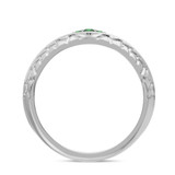 Photo of Neeja 1/2 CT. T.W. Emerald and Diamond Trio Matching Wedding Ring Set 10K White Gold [BT2158WM]