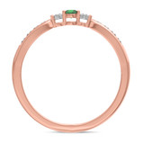 Photo of Hana 1/4 Carat T.W. Emerald and Diamond Matching Wedding Band Set 14K Rose Gold [BT2143RL]