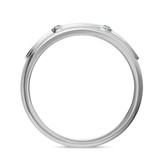 Photo of Lone 2 1/3 CT. T.W. Emerald and Diamond Trio Matching Wedding Ring Set 10K White Gold [BT2139WM]