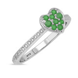 Photo of Manuka 1/5 Carat T.W. Emerald and Diamond Matching Bridal Ring Set 14K White Gold [BT2159WE-C000]
