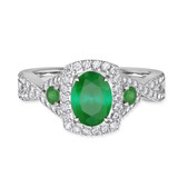 Photo of Lone 2 CT. T.W. Emerald and diamond Engagement Ring 10K White Gold [BT2139WE-C000]