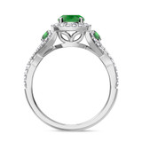 Photo of Lone 2 CT. T.W. Emerald and diamond Engagement Ring 10K White Gold [BT2139WE-C000]