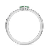 Photo of Abilia 1/5 Carat T.W. Emerald and Diamond Ladies Wedding Band 14K White Gold [BT2146WL]