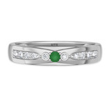 Photo of Hana 1/4 CT. T.W. Emerald and Diamond Matching Wedding Band Set 14K White Gold [BT2143WM]