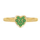 Photo of Manuka 1/5 Carat T.W. Emerald and Diamond Matching Bridal Ring Set 14K Yellow Gold [BT2159YE-C000]