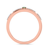 Photo of Liana 2 1/10 CT. T.W. Emerald and Diamond Trio Matching Wedding Ring Set 10K Rose Gold [BT2154RM]