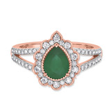 Photo of Kana 2 1/6 CT. T.W. Emerald and Diamond Matching Bridal Ring Set 14K Rose Gold [BT2138RE-C000]
