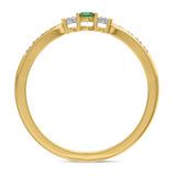 Photo of Hana 1/4 CT. T.W. Emerald and Diamond Matching Wedding Band Set 14K Yellow Gold [BT2143YL]