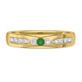 Photo of Hana 1/7 CT. T.W. Emerald and Diamond Matching Wedding Band Set 14K Yellow Gold [BT2143YM]