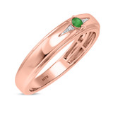 Photo of Abilia 1/4 Carat T.W. Emerald and Diamond Matching Wedding Band Set 10K Rose Gold [BT2146RM]