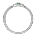 Photo of Hana 1/4 Carat T.W. Emerald and Diamond Same Sex Ladies Band Set 14K White Gold [BT2143WL]