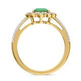 Photo of Kana 2 1/6 CT. T.W. Emerald and Diamond Matching Bridal Ring Set 14K Yellow Gold [BT2138YE-C000]