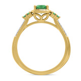 Photo of Abilia 1 1/5 CT. T.W. Emerald and Diamond Trio Matching Wedding Ring Set 14K Yellow Gold [BT2146YE-C000]