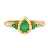 Photo of Abilia 7/8 Carat T.W. Emerald and diamond Engagement Ring 14K Yellow Gold [BT2146YE-C000]
