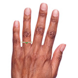 Photo of Abilia 1/5 CT. T.W. Emerald and Diamond Ladies Wedding Band 14K Yellow Gold [BT2146YL] [HT-3]