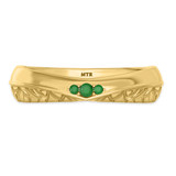 Photo of Neeja 1/8 Carat T.W. Emerald and Diamond Mens Wedding Band 10K Yellow Gold [BT2158YM]