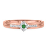 Photo of Lita 1/6 CT. T.W. Emerald and Diamond Matching Wedding Band Set 10K Rose Gold [BT2153RM]