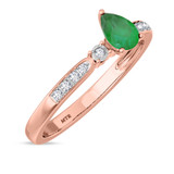 Photo of Hana 7/8 CT. T.W. Emerald and Diamond Trio Matching Wedding Ring Set 10K Rose Gold [BT2143RE-C000]