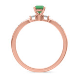 Photo of Hana 7/8 CT. T.W. Emerald and Diamond Trio Matching Wedding Ring Set 10K Rose Gold [BT2143RE-C000]