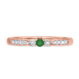 Photo of Hana 7/8 CT. T.W. Emerald and Diamond Trio Matching Wedding Ring Set 10K Rose Gold [BT2143RL]