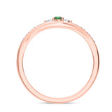 Photo of Hana 7/8 CT. T.W. Emerald and Diamond Trio Matching Wedding Ring Set 10K Rose Gold [BT2143RM]