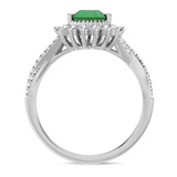 Photo of Liana 2 1/10 Carat T.W. Emerald and Diamond Trio Matching Wedding Ring Set 14K White Gold [BT2154WE-C000]