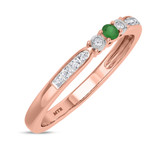 Photo of Hana 2/3 Carat T.W. Emerald and Diamond Matching Bridal Ring Set 14K Rose Gold [BT2143RL]