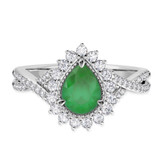 Photo of Liana 1 3/4 Carat T.W. Emerald and diamond Engagement Ring 14K White Gold [BT2154WE-C000]