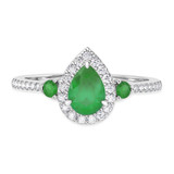 Photo of Ixora 1 3/8 Carat T.W. Emerald and Diamond Trio Matching Wedding Ring Set 14K White Gold [BT2135WE-C000]