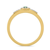 Photo of Lita 1/6 CT. T.W. Emerald and Diamond Matching Wedding Band Set 10K Yellow Gold [BT2153YM]