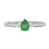 Photo of Hana 2/3 Carat T.W. Emerald and Diamond Matching Bridal Ring Set 14K White Gold [BT2143WE-C000]