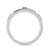 Photo of Liana 1/7 Carat T.W. Emerald and Diamond Mens Wedding Band 14K White Gold [BT2154WM]