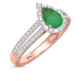Photo of Lita 1 1/10 Carat T.W. Emerald and diamond Engagement Ring 10K Rose Gold [BT2153RE-C000]