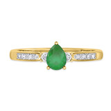 Photo of Hana 2/3 CT. T.W. Emerald and Diamond Matching Bridal Ring Set 14K Yellow Gold [BT2143YE-C000]