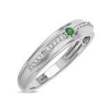 Photo of Liana 1/4 Carat T.W. Emerald and Diamond Matching Wedding Band Set 14K White Gold [BT2154WM]